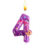 Gabby Birthday Candles, Number 4 Gabby Candles, Purple 3D Gabby Candles, Theme Candle, Party Decorations, Cake Decoration, Boys and Girls, Baby Shower, Anniversaries, Children's Birthdays