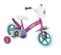 Toimsa Gabbys Dollhouse 12 inch Bicycle, Kids Bike learn to ride, with training wheel stabilisers and mudguard, for children/youth age 3-5 Years, Pink