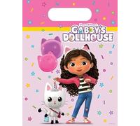 Gabby Dollhouse Plastic Party Loot Bags 23 x 16.5 cm Pack of 6 Multi-Coloured
