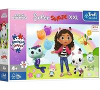 Gabby’s Dollhouse 60 Piece XXL Jigsaw Puzzle for Kids - Super Shape Trefl Junior Large Floor Puzzle 60x40cm with Bright Colours - Educational Toy for Children Ages 4+ Years FSC Certified