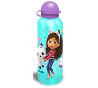 Gabby’s Dollhouse Aluminium Water Bottle - 500ml Reusable Flip Straw Bottle for Kids | BPA Free, Leakproof, Lightweight | Ideal for Girls’ School & Activities