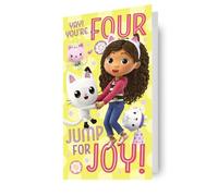Gabby’s Dollhouse Birthday Card Age 4 - Official DreamWorks Greeting Card for Kids - Perfect for Gabby’s Dollhouse Fans