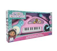 Lexibook, Gabby's Dollhouse, Electronic piano for children with light effects, microphone, drums, built-in speaker, demo tunes, DJ player, Pink/blue, K704GDH