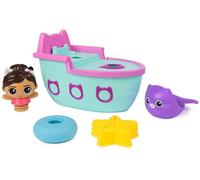 Gabby's Dollhouse: Gabby & SS Mercat Bath Set, Floating Toddler Bath Toys with Cruise Ship and Squirter, Kids’ Toys for Girls and Boys Aged 3+