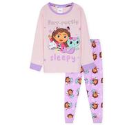 Gabby’s Dollhouse Girls Pyjamas Set, 2 Piece Nightwear Sets Long Girls PJs Soft Loungewear (Purple, 6-7 Years)