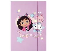 Gabby’s Dollhouse Laminated School Folder with Elastic Band, Science Help: Schedule, Clock, Letters STARPAK A4 (Gabby's Dollhouse B)