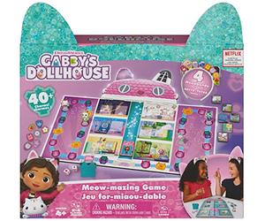 Gabby’s Dollhouse, Meow-mazing Board Game Based on the DreamWorks Netflix Show with 4 Kitty Headbands, for Families and Kids Ages 4 and up
