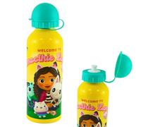 Gabby’s Dollhouse Metal Water Bottle for Kids - 500ml BPA Free Aluminium Bottle with Straw and Flip Cap | Durable, Leakproof, and Perfect for School, Travel & Sports