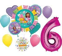 Gabby's 6th Birthday Party Supplies Cats and Dollhouse Balloon Bouquet Decorations