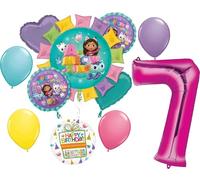 Gabby's 7th Birthday Party Supplies Cats and Dollhouse Balloon Bouquet Decorations