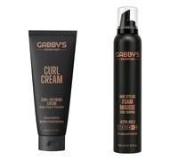 Gabby's Curl Defining Cream 250ml & Hair Mousse 300ml Duo - Complete Curl Styling Kit for Wavy & Curly Hair - Anti-Frizz, Volume & Long-Lasting Definition Set