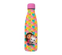 Gabby's Doll House Thermal Flask Reusable Pandy Paws and Gabby Design Aluminium Water Bottle for Girls, Travel Bottle, Capacity 500 ml | Multicoloured, GBD-7881