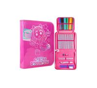 Gabby's Dollhouse 1 Compartment Pencil Case School Stationary School Stationary in Pink Gabby's Dollhouse Pink