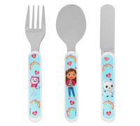 Gabby's Dollhouse 3-Piece Children's Cutlery Set | Stainless Steel & BPA-Free Plastic | Fork, Spoon & Knife | Blue | Ages 3 Years+ | Officially Licensed Kids' Flatware