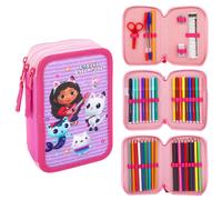 Gabby's Dollhouse 3 Tier Large Pencil Case School Pens Pencils Sets