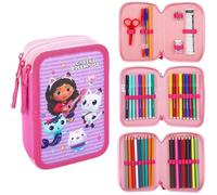Gabby's Dollhouse 3 Tier Large Pencil Case with Stationery Included