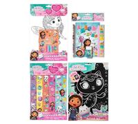 Gabby's Dollhouse Action Figure, Blind Boxes & Stationary Sets - (4 Piece - Sticker, Scratch Art, Stationary & Colouring Set)
