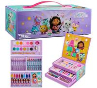Gabby's Dollhouse Art Set Girls Colouring Pencils Paints Felt Tip Pens Stationery Crafts for Kids Art Supplies Preschool Travel 40 Plus Pcs Gift Set (Multi Case Set)