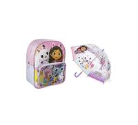 Gabby's Dollhouse Backpack and Poe Manual Bubble Umbrella