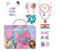 Gabby's Dollhouse Beauty Set - Includes 1 Fabric Scrunchie, 10 Scrunchies, 2 Tweezers, 3 Hairpins, 2 Brushes, 1 Headband, 1 Necklace, 1 Bracelet and 1 Ring - Original Product Designed in Spain