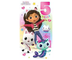 GABBYS DOLLHOUSE BIRTHDAY CARD AGE 5 HAPPY 5TH BIRTHDAY CARD