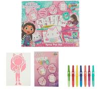 Gabby's Dollhouse - Spray Pen Set - Kids' Colouring Set with Pens, Pencils and Colouring Pages - GD23364