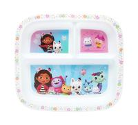 Gabby's Dollhouse Childrens Divided Sections Dinner Plate, 3 Sections, Multicolour