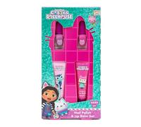 Gabby's Dollhouse Children's Nail Polish & Lip Balm Gift Set - 2 x Peelable Water-Based Nail Polish & 2 x Lip Balm Tubes - Kids Beauty Gift Set