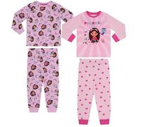 Gabby's Dollhouse, Cotton 2 Pack, Long Sleeved Pyjama Set, Pink/White, Pink