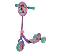 Gabby's Dollhouse 3-Wheel Scooter for Kids Deluxe Edition Officially Licensed with Exciting Decals Sturdy Steel Frame Puncture-Proof Tires, Adjustable Handlebar Height - 3+ Years