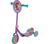 Gabby's Dollhouse 3-Wheel Scooter for Kids Deluxe Edition Officially Licensed with Exciting Decals Sturdy Steel Frame Puncture-Proof Tires, Adjustable Handlebar Height - 3+ Years