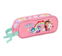 GABBY'S DOLLHOUSE - Double Pencil Case for Children, Ideal for School Children, Comfortable and Versatile, Quality and Durability, 21 x 6 x 8 cm