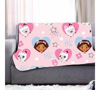 Gabby's Dollhouse Fleece Gabby & Pandy Paws Blanket In Pink Pink