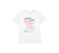 Gabby's Dollhouse Friends Outline Kids T-Shirt, White | Size: 7-8 Years Gabby's Dollhouse White 7-8 Years