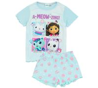 Gabby's Dollhouse Girls Blue A-Meow-Zing! Text And Characters Short Sleeve Short Leg Pyjama Set - 3-4 Years