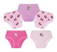Gabby's Dollhouse Girls Knickers, Comfy Breathable 100% Cotton Underwear for Kids - Pack of 5 (Purple/Pink, 4-5 Years)