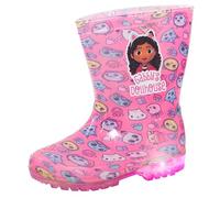 Gabby's Dollhouse Girls Light Up Wellington Boots UK 13 Child Pink