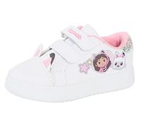 Gabby's Dollhouse Girls Trainers Pandy Paws White Sports Shoes Hook and Loop Easy Fasten Plimsolls Pumps
