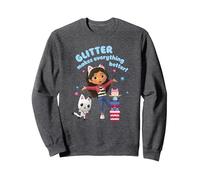 Gabby's Dollhouse Glitter Makes Everything Better Sweatshirt, Adult Unisex, Dark Heather Grey, Small
