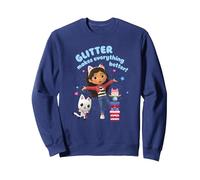 Gabby's Dollhouse Glitter Makes Everything Better Sweatshirt, Adult Unisex, Navy Blue, Small