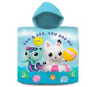 Gabbys Dollhouse Hooded Towel Poncho- 120x60cm| Cotton Changing Robe| Girls Hooded Towelling Poncho for Holidays, Swimming, Beach, Bathing 3-6Y