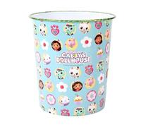 Gabby's Dollhouse Kids Waste Paper Bin for Bedroom, Playing & Study Room | Childrens Small Plastic Bucket Dustbin, Waterproof & Stain-Resistant, Open-Top Study Desk Basket | Kids Bedroom Accessories