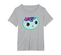 Gabby's Dollhouse Mercat Big Face T-Shirt, Women's Plus, Heather Grey, 6X
