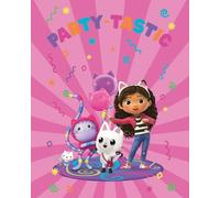 GABBY's Dollhouse Party-Tastic Fleece Blanket - 100% Polyester - Size 120 x 150 cm - Multi-Coloured