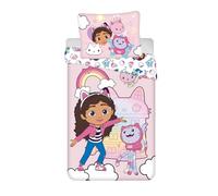 Gabbys Dollhouse Pink Single Duvet Cover 140x200 + Pillowcase 65x65 Cotton