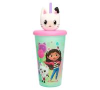 Gabby's Dollhouse Rainbow 3D Tumbler for Kids, 444ml with Pandy Paws Head, BPA-Free Children's Drinkware