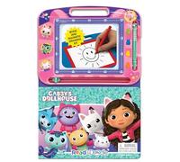 Gabby's Dollhouse Read & Doodle - Learning resources for kids, a magnetic drawing pad, an easy-to-use pen, 22-page board book for reading and drawing