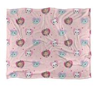 Gabbys Dollhouse Silky Hearts Pandy Paws Supersoft Blanket Multicoloured (One Size)