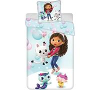 Gabbys Dollhouse Single Duvet Cover 140x200 + Pillowcase Microfibre Gift | Reversible bedding | Soft microfibre quick dry | Pandy Paws official licence | Girls 4-12 | Gift idea | Machine washable