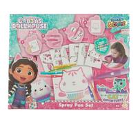 Gabby's Dollhouse - Spray Pen Set - Kids' Colouring Set with Pens, Pencils and Colouring Pages - GD23364